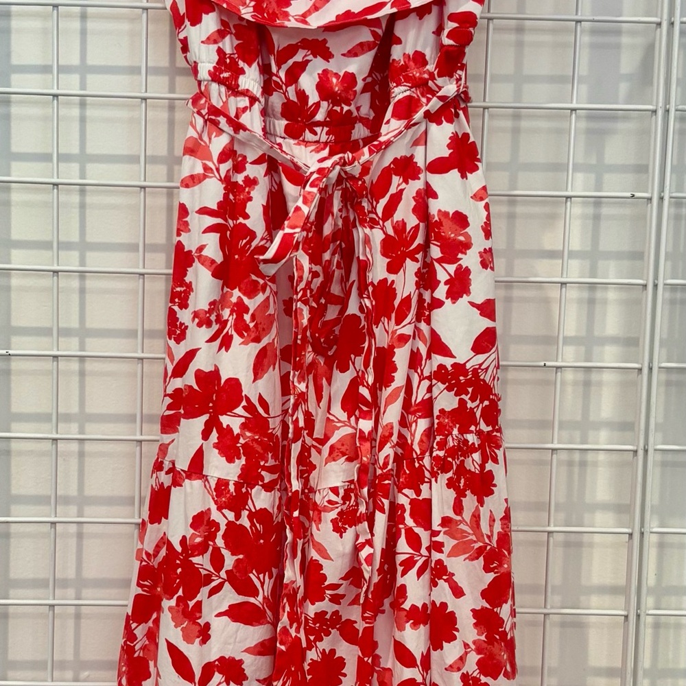 Lane Bryant Red and White Floral Dress